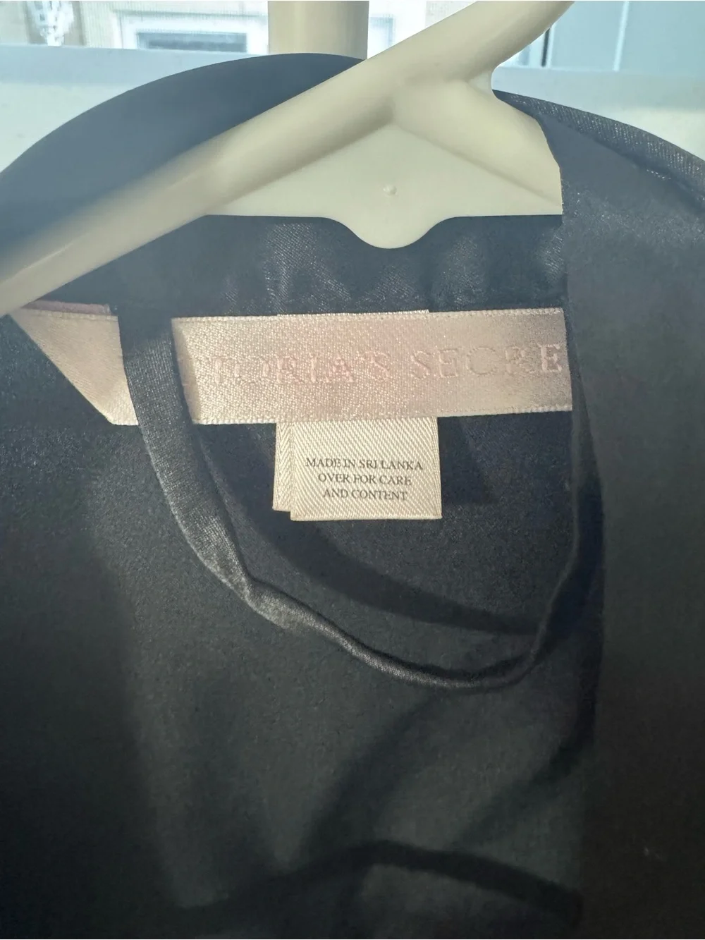 Victoria's Secret Black Satin Open-Front Robe